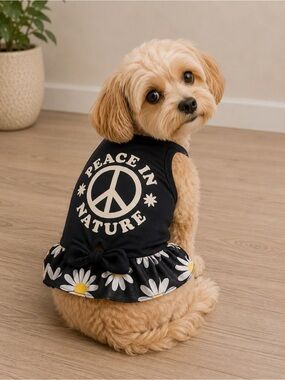 Summer Dog Dress “Peace In Nature” NEW X-Small